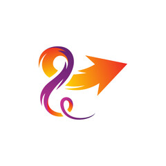 Hot arrow logo design template