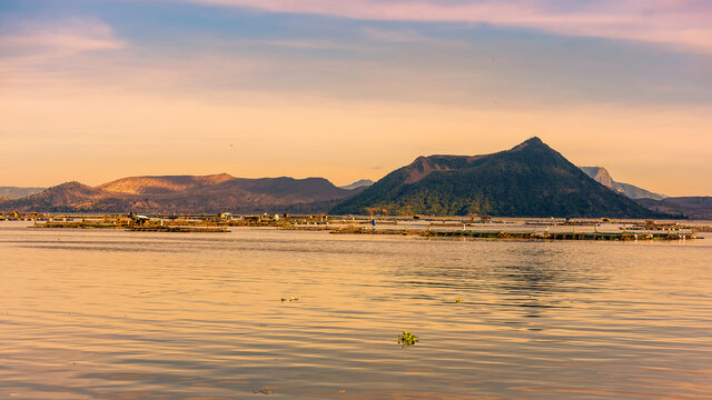 Sunset shot of Binintiang Malaki, a prominent cone of the Taal volcano complex. As seen form the town of Laurel.