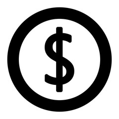 Dollar coin money icon