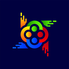 technology community logo design template

