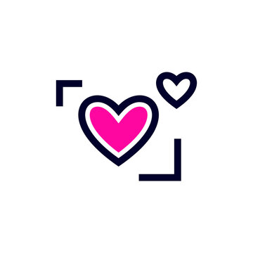 camera and love logo design