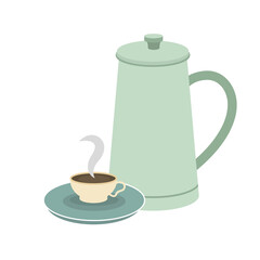 coffee cup and pot vector design