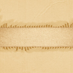 Brown corrugated or cardboard sheet texture paper torn backgroundof