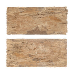 Old wood slate, decay with termites isolated on white with clipping path included.