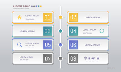 Infographics design template with icons, process diagram, vector eps10 illustration