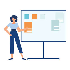 businesswoman cartoon with board vector design