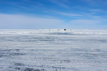 Fototapeta na wymiar Northern Arctic Aerial Ice Highway City