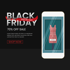 Black Friday sale banner concept. Vector Illustration