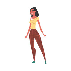 Young Woman Protester Character Statementing of her Rights, Empowerment Movement, International Women Day Cartoon Style Vector Illustration