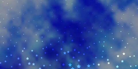 Naklejka na ściany i meble Dark BLUE vector layout with bright stars. Decorative illustration with stars on abstract template. Best design for your ad, poster, banner.