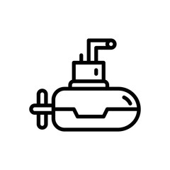 submarine icon in line style. vector illustration for graphic design, website, UI isolated on white background. EPS 10