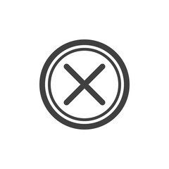 Obraz premium Cancel, delete button line icon. Remove linear style sign for mobile concept and web design. Cross mark outline vector icon. Symbol, logo illustration. Vector graphics