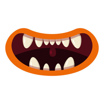 Monster mouth creepy and scary. Funny jaws teeths tongue creatures expression monster horror