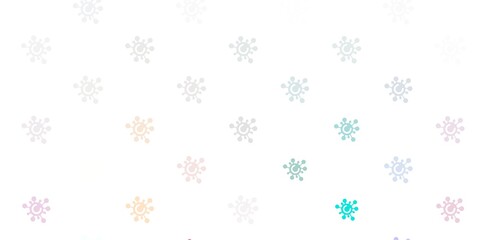 Light Green, Red vector backdrop with virus symbols.