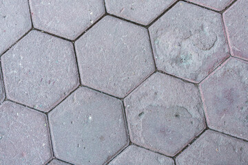 Gray stone pavement tiles, top view