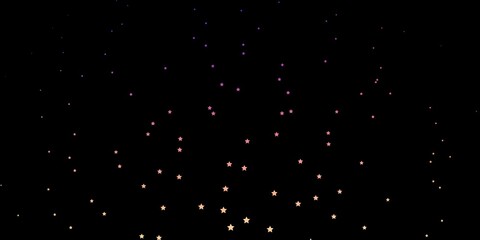 Dark Multicolor vector background with small and big stars. Shining colorful illustration with small and big stars. Pattern for new year ad, booklets.