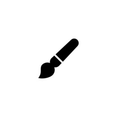 Paintbrush  Icon in black flat glyph, filled style isolated on white background