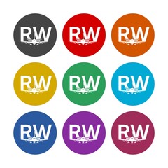 Fototapeta na wymiar Letter RW Logo Design, color set