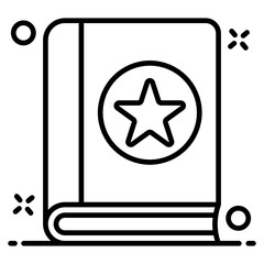 
Magic book with stick, trendy vector of spell book 
