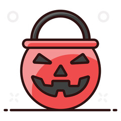 
A design of pumpkin bucket in editable style 
