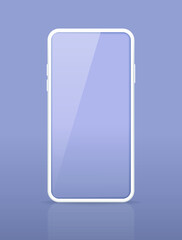 Realistic White Detailed Smartphone Mockup Background on Grey Background . Isolated Vector Elements