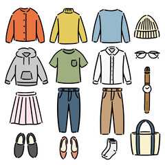 洋服 ファッション イラスト セット