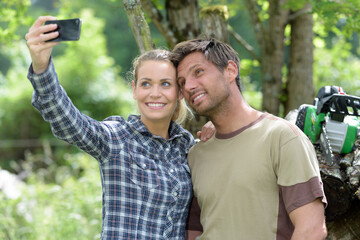 two travelers in the forest