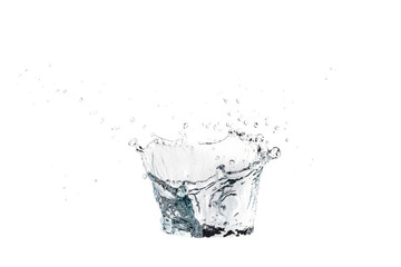 Water spreading on a white background The concept of refreshing