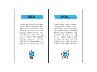 Business infographic with 2 options. Flowchart. Vector