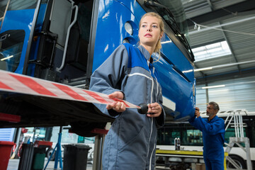 a female mechanician at work