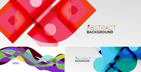 Collection of business geometric abstract backgrounds for covers, banners, flyers and posters and other templates