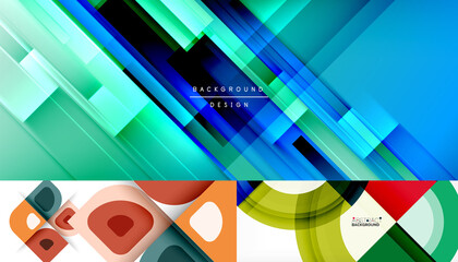 Collection of stylish geometric abstract backgrounds for covers, banners, flyers and posters and other templates