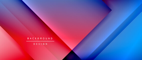 Square shapes composition, fluid gradient geometric abstract background. 3D shadow effects, modern design template