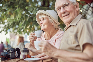 Two elderly people enjoying their leisure time