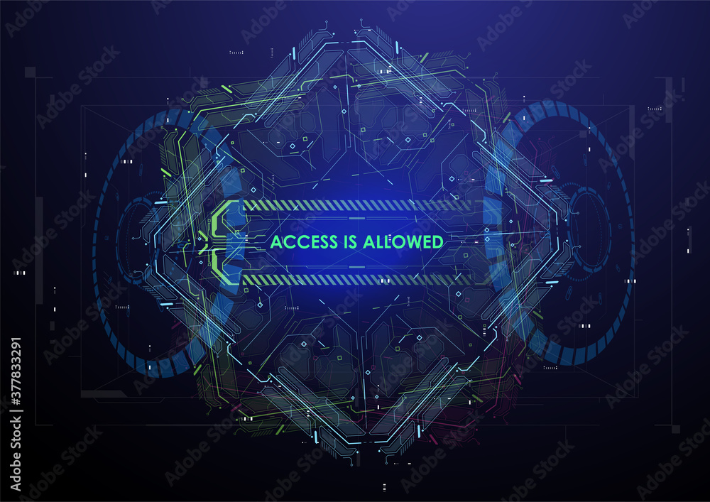 Poster cyberspace virtual reality in hud style. abstract display screens for tech titles and background.