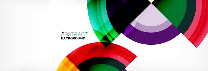 Fototapeta premium Round shapes, triangles and circles. Modern abstract background
