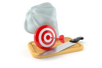 Bull's eye with kitchen board and chef's hat