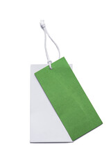 Blank paper tags on white background