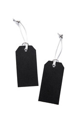Blank paper tags on white background