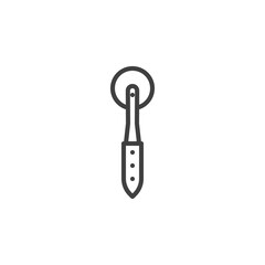 Pizza cutter line icon. linear style sign for mobile concept and web design. Cutter wheel outline vector icon. Symbol, logo illustration. Vector graphics