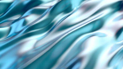 Abstract colorful liquid wave background, holographic surface. 3d render illustration
