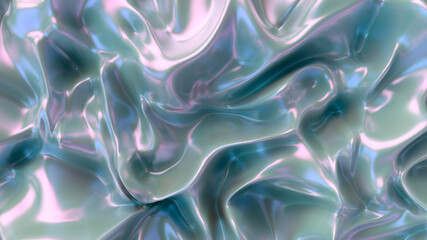 Obraz premium Abstract colorful liquid wave background, holographic surface. 3d render illustration