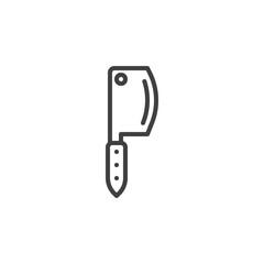 Cleaver knife line icon. linear style sign for mobile concept and web design. Butcher axe outline vector icon. Symbol, logo illustration. Vector graphics