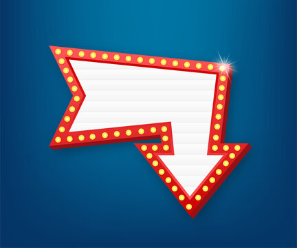 Retro lightbox billboard vintage frame. Lightbox with customizable design. Classic banner for your projects or advertising.