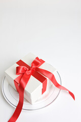 gift box with red ribbon