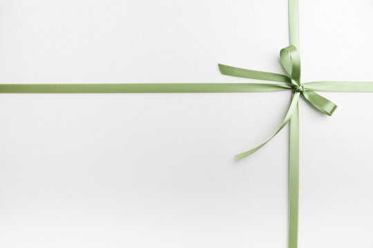gift box with green ribbon