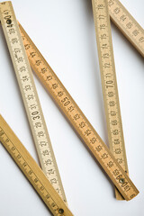 close up of folding ruler