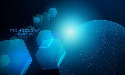 abstract blue technology communication concept vector background