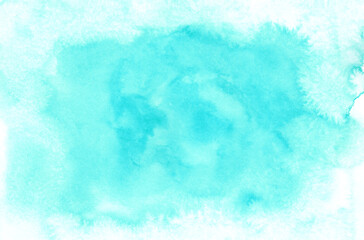 Abstract colorful watercolor background. Watercolor wet texture. Light blue romantic illustration. Abstract art hand paint. Original artwork. Color splashing on paper. Aquarelle texture