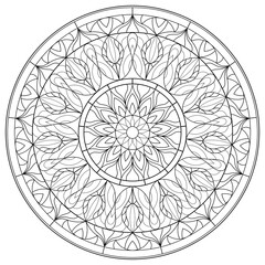 Naklejka premium Mandalas for coloring book. Decorative round ornaments. Unusual flower shape. Oriental vector, Anti-stress therapy patterns. Weave design